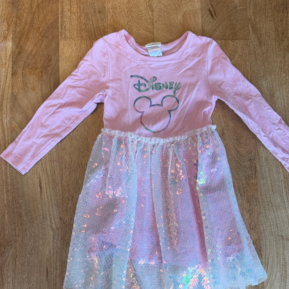 Disney Pink Iridescent Sequin Tulle Dress